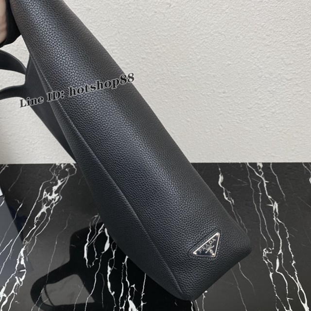 Prada專櫃新款托特包 2VG092 普拉達男士黑色皮革tote手袋手提包 csp1724